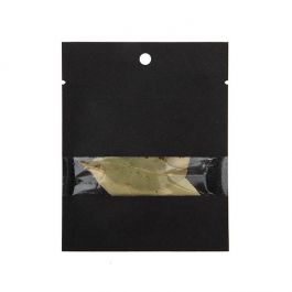 Kraftpåsar svarta ekofiendly 7,6x10,2 cm förslutningsbara med fönster (100 st) [KHS34BKW]