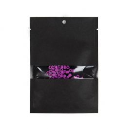 Kraftpåsar svarta ekofiendly 10,2x15,2 cm förslutningsbara med fönster (100 st) [KHS46BKW]