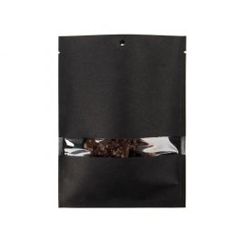 Kraftpåsar svarta ekofiendly 12,7x17,8 cm förslutningsbara med fönster (100 st) [KHS57BKW]