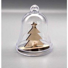 Julklocka i akryl med trägran 7,2 x 8,8 cm (25 st) [PEP-0554321]