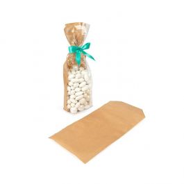 Kraft Block Bottom Bags med baksida av papper 8,9x5,7x30,5 cm (100 st) [FGKB16]