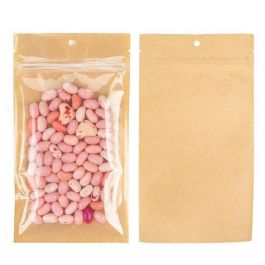 Kraftbarriärpåsar med klar framsida 10,2 x 16,5 cm med revnedragningar (100 st) [HZB5KC]