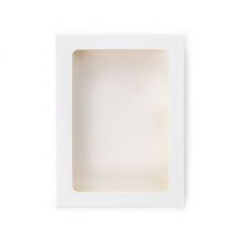 Vit presentförpackning es Window Box med fästa fönster 10,2x2,1x13,8 cm (25 st) [WKRGW313]