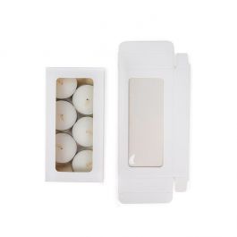 Vit presentförpackning es Window Box med fästa fönster 7x2,1x13,8 cm (25 st) [WKRGW315]