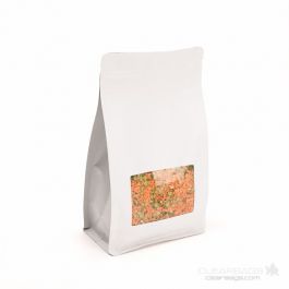 Stå upp påsar Kraft Vit 12,7x7,6x20,3cm med Fönster (100 st) [SQMS7WK]