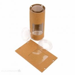 Kraft med fönster popup-rör Kit, rund formad 6,4 x 6,4 x 15,4 cm (25 st) [KTRWS26]