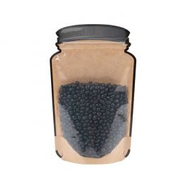 Mason Jar Zipper Pouch Kraft w/ Klart Front 13x7,6x20,6cm (100 st) [SP3KCZ]