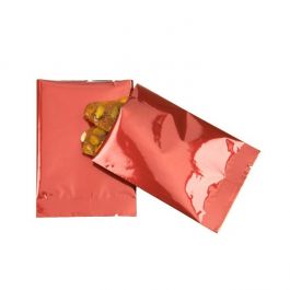 Plastpåsar Röd 7,5x10,2cm Metalliserad och förseglingsbart (100 st) [SVP34R]