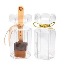 Presentaskar av plast med blomtopp 4,9x4,9x7,6cm (25 st) [FS354]