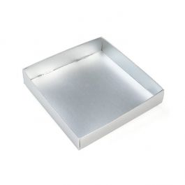 Silver Kraft presentaskar botten 13x2.5x13.3cm (25 st) [MS357]