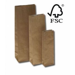 Cellofanpåsar med botten Kraft Brun 9x6x24,5cm fettfritt fodrad 60 + 40 g/m² (100 st) [PABB924]