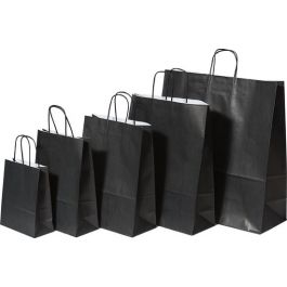 Papperskassar Svart 32+12x41cm Kraft Papper 100 gram (50 st) [PAM3241BK]
