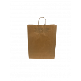 Papperskassar Brun 32x12x41cm Kraft Papper 100 gram med tvinnade handtag (50 st) [PAMB3241]