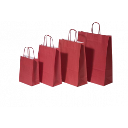 Papperskassar Röd 32+12x41cm Kraft Papper 100 gram (50 st) [PAM3241R]