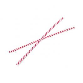 Säcktråd remsor 15,2x0,4cm Papper Vit/Röt randig (1000 st) [TT6WRS]