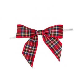 Bågar förbundna röd ruta 8,9cm (25 st) [PBOWR]