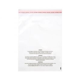 Plastpåsar med Kvävningsvarning 22,9x30,5cm Transparent med Tejpremsa (100 st) [PFW1912]