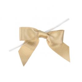 Förbunden rosett Metallic Dusty Gold 8,9 cm (25 st) [MBOWG]