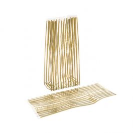 Tryckta Påsar Rand Guld 12,5x8x29 cm med Sidoinvik (100 st) [G5VSG]