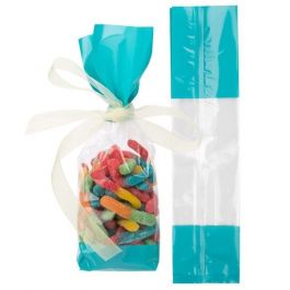 Tryckta Påsar Turkos 6,7x4,8x27,3cm med Sidoinvik (100 st) [G2TL]