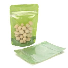 Stå upp påsar Rispapper Transparent/Grön 10,2x6x15,2cm | 57 gram (100 st) [ZBGR2GRC]