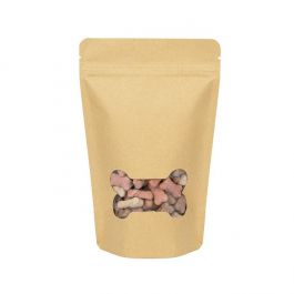 Stå upp påsar Kraft benfönster 13x7,9x20,6cm (25 st) [ZBGW3KB]