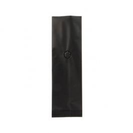 Kaffepåsar Matt Svart med Ventil 8x6x26cm 285 gram (50 st) [SGC1BM]
