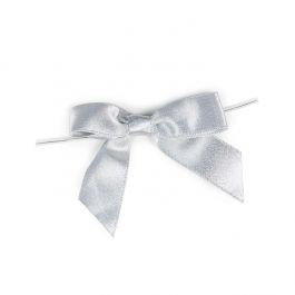 Förbunden rosett Metallic Silver 8,9 cm (25 st) [MBOWS]