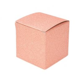 Folding Box Rose Gold Glitter 7,6x7,6x7,6cm (25 st)[FB2RG]