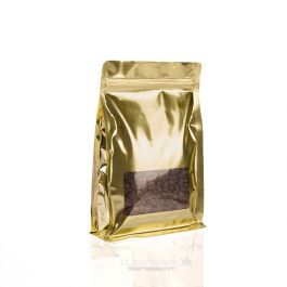 Stå upp påsar Guld med Fönster 12,7x4,4x16,5cm (100 st) [SQMS3SG]
