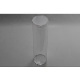 Plaströr Rund 5x25cm fast Botten och löst Lock (25 st) [KJ-5X25V]