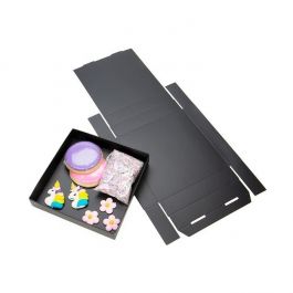Svarta Kraft-presentlådor med botten 13x2,5x13,3 cm (25 st) [BK357]