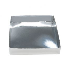 Papperslåda botten Shimmer Silver 13x2,5x13,3cm (25 st) [SS357]