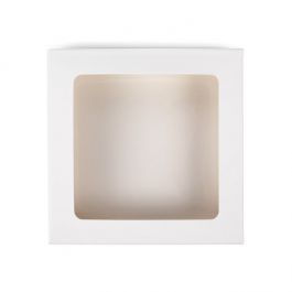 Vit presentförpackning es Window Box med fästa fönster 10,5x2,2x10,5 cm (25 st) [WKRGW245]