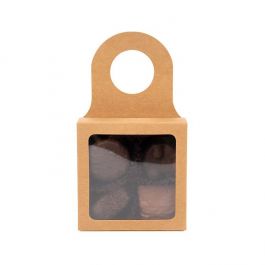 Kraftlåda med fönster 9 x 3 x 9 cm (25 st) [FS356]