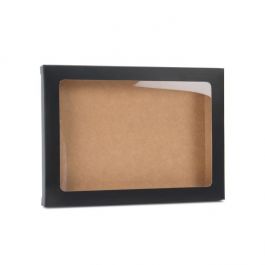 Papperslådor Matt Svart 13,7x1,5x18,7cm med Fönster (25 st) [WMBG1]