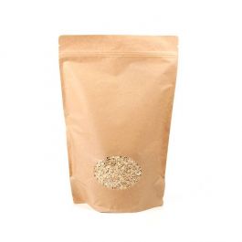 Stå upp påsar Kraft med oval Fönster 23x12x34,5cm | 907 gram (100 st) [ZBGO6K]