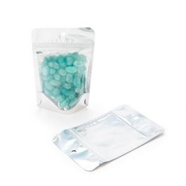 Stå upp påsar Transparent/Svart 8x5x13cm | 28 gram med upphängningshål (100 st) [ZBGB1H]