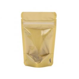 Stå upp påsar Transparent/Guld 8x5x13cm | 28 gram (100 st) [ZBGGC1]