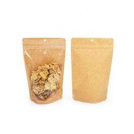 Stå upp påsar Transparent/Kraft 14,9x8,9x23,2cm Med hängande hål (100 st) [ZBGKC7H]