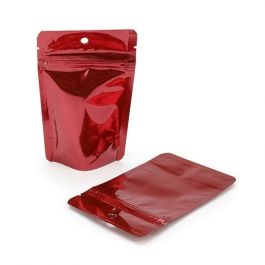 Stå upp påsar röd 8x5x13cm | 28 gram med hängande hål (100 st) [ZBGM1RH]