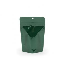 Hunter Green Metalliserad Stå upp påsar 10 x 6 x 15 cm med upphängningshål (100 st) [ZBGM2HHGH]