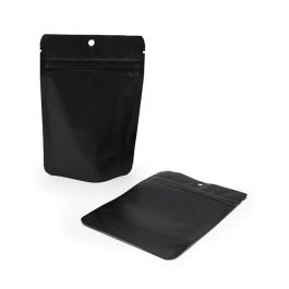 Stå upp påsar Matt Black 10x6x15cm | 57 gram med upphängningshål (100 st) [ZBGM2MBH]
