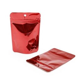 Stå upp påsar Röd 10x6x15cm | 57 gram med upphängningshål (100 st) [ZBGM2RH]