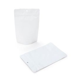 Stå upp påsar Matt White 13x8x20.5cm | 113 gram med upphängningshål (100 st) [ZBGM3MWWH]