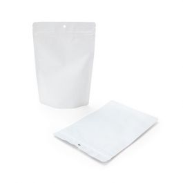 Stå upp påsar Matt White 15x9x23.2cm | 312 gram med upphängningshål (100 st) [ZBGM7MWWH]