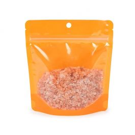 Stå upp påsar Transparant/Neon Orange 15,9x6,4x14,6 cm Med upphängningshål (100 St) [ZBGNSHZOR]