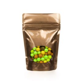 Stå upp påsar Brons med oval Fönster 21x9x29cm | 510 gram (100 st) [ZBGO5BZ]