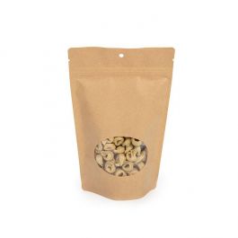 Kraft Stå upp påsar med ovalt fönster 15 x 9 x 23 cm (100 st) [ZBGO7KH]
