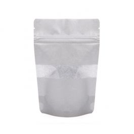 Stå upp påsar Rispapper Silver med Fönster 10,2x6x15,2cm | 57 gram (100 st) [ZBGR2S]